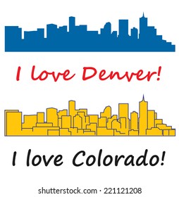 Denver city silhouette, Colorado