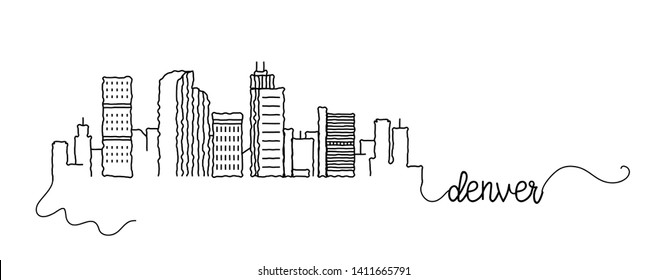 Denver City Skyline Doodle Sign