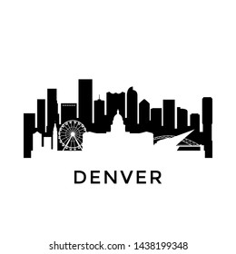 Denver city skyline. Negative space city silhouette. Vector illustration.