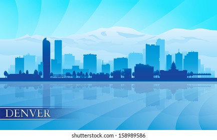 Denver city skyline silhouette background. Vector illustration