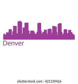 Denver City Vector Silhouette Background Illustration