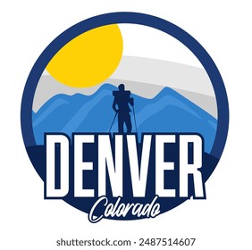 denver colorado with beautiful tree and forest silhouettes