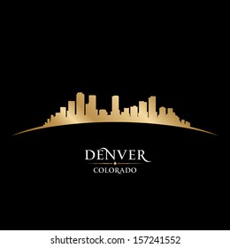 Denver Colorado city skyline silhouette. Vector illustration