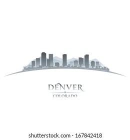 Denver Colorado City Skyline Silhouette. Vector Illustration