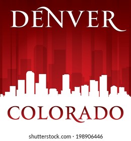 Denver Colorado city skyline silhouette. Vector illustration