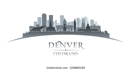 Denver Colorado city skyline silhouette. Vector illustration