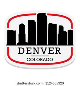 Denver Colorado Label Stamp Icon Skyline City Design Tourism