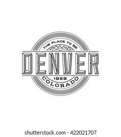 denver, colorado, linear emblem design for t shirts and stickers