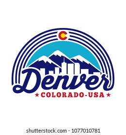 Denver Colorado Logo. Vector And Illustration.