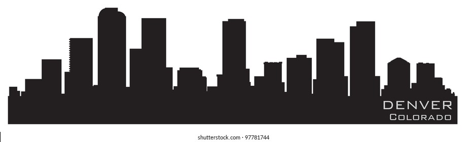 Denver, Colorado Skyline. Detailed Vector Silhouette