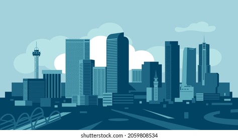 Denver Colorado skyline vector illustration
