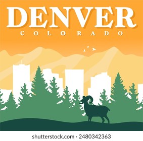 denver colorado united states with beautiful natural background