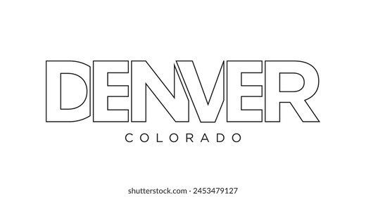 Denver, Colorado, USA typography slogan design. America logo with graphic city lettering for print and web.