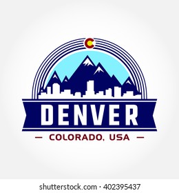 Denver Colorado vector and illustration.
