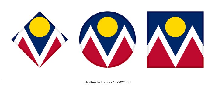 denver flag icon set. isolated on white background