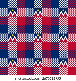 Bandera de Denver en el patrón a cuadros para la decoración y etc. Ilustración vectorial