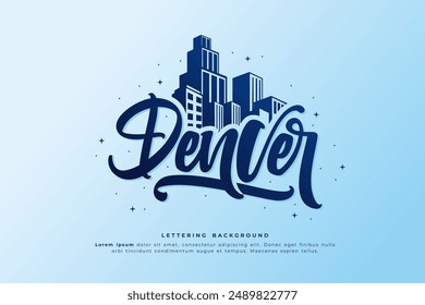 denver lettering background vector design