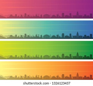 Denver Multiple Color Gradient Skyline Banner