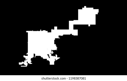 Denver outline map Colorado discrict city shape