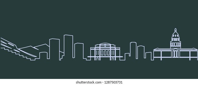 Denver Single Line Skyline