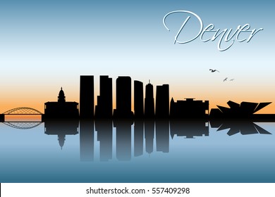 Denver skyline, Colorado - vector illustration