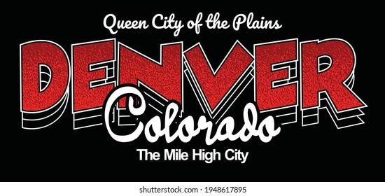 Denver Typography design in vector illustration.Clothing,tee shirt,apparel and other uses