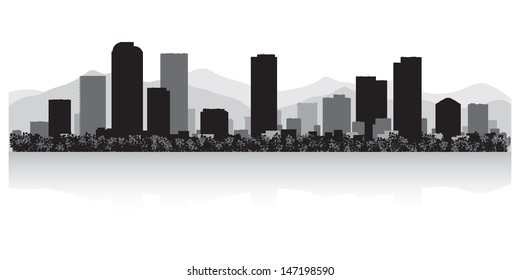 Denver USA City Skyline Silhouette Vector Illustration