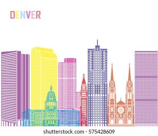 Denver V2 Skyline Pop In Editable Vector File