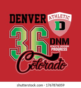 Denver,Colorado.vintage and typography design in vector illustration.clothing,apparel and other uses.Eps10
