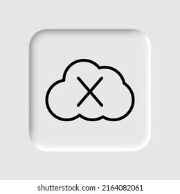 Deny, cloud simple icon vector. Flat design. Neumorphism design.ai