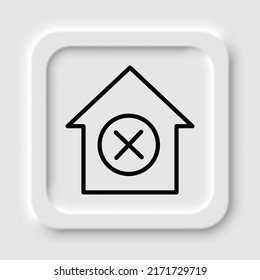Denegar, icono de casa simple. Diseño plano. Diseño de neutralismo.ai