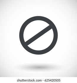 Deny icon, prohibited sign, flat design vector illustration with round shadow