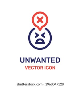 Denegar a icono de vector no deseado.