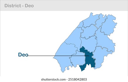 Mapa do sub-distrito de Deo, Distrito de Aurangabad, Estado de Bihar, República da Índia, Governo de Bihar, território indiano, Índia Oriental, política, aldeia, turismo