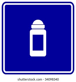 deodorant or antiperspirant roll-on bottle sign