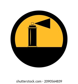 Deodorant, black and yellow colors, round sign for design on a white background, vector illustration