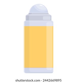 Deodorant care glass icon cartoon vector. Cosmetic bottle. Care soft skin female