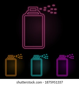deodorant color neon set. Simple thin line, outline vector of web icons for ui and ux, website or mobile application