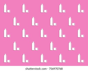 Deodorant. Cosmetic items. Vector icon. White image on a pink background with a shadow.