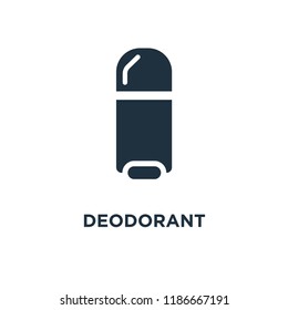 Deodorant icon. Black filled vector illustration. Deodorant symbol on white background. Can be used in web and mobile.