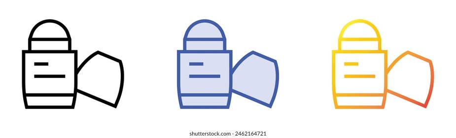 icono desodorante. Diseño de estilo de relleno lineal, azul y degradado aislado sobre fondo blanco