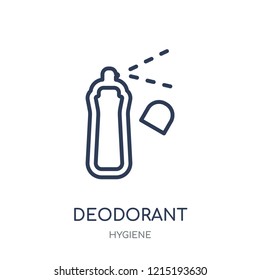 Deodorant icon. Deodorant linear symbol design from Hygiene collection. Simple outline element vector illustration on white background.