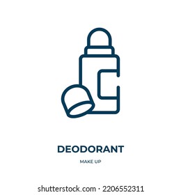 Deodorant icon. Linear vector illustration from make up collection. Outline deodorant icon vector. Thin line symbol for use on web and mobile apps, logo, print media.