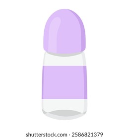 Deodorant icon. Roll-on bottle for body freshness and odor protection. Used for personal hygiene and self-care