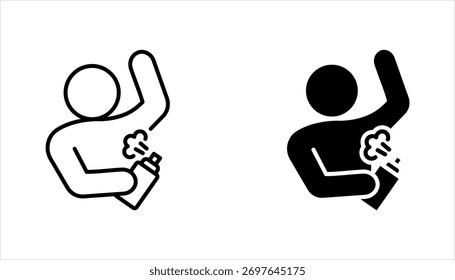 Conjunto de Ícones de Desodorante. Símbolo de rolo em vara de perfume ou garrafa de deo. ilustração vetorial no fundo branco