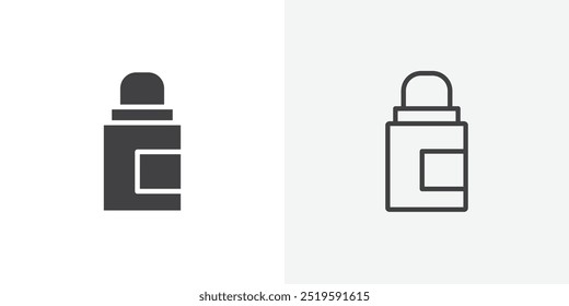 Ícone de desodorante. preenchimento sólido e traçado fino estilo eps 10