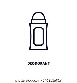 deodorant icon. Thin line deodorant icon from beauty and elegance collection. Outline vector isolated on white background. Editable deodorant symbol can be used web and mobile