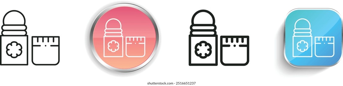 deodorant icon. Thin Linear, Regular and Button Style Design Isolated On White Background