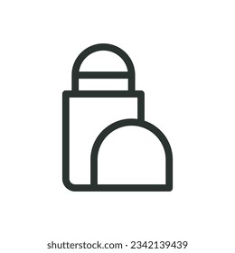 Deodorant isolated icon, plastic roll deodorant vector icon with editable stroke