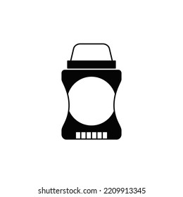 icono de rollo desodorante en glifo plano negro, estilo relleno aislado en fondo blanco